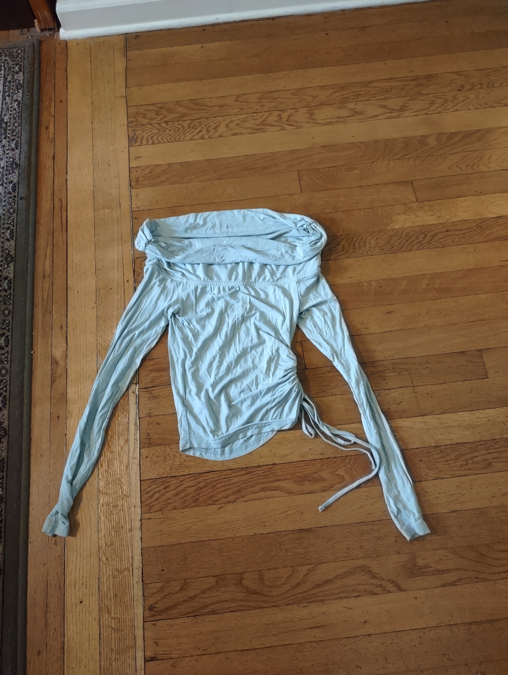 sage green off the shoulder stretchy long sleeve top from edikted size XS